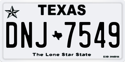 TX license plate DNJ7549