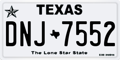 TX license plate DNJ7552