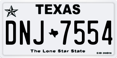 TX license plate DNJ7554