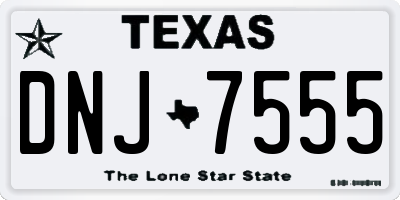 TX license plate DNJ7555