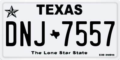 TX license plate DNJ7557
