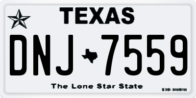 TX license plate DNJ7559