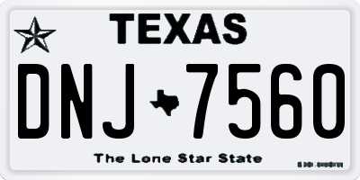 TX license plate DNJ7560