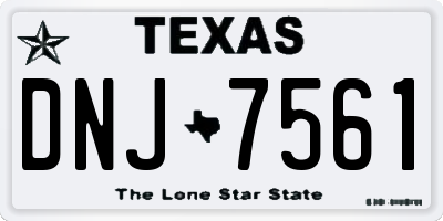TX license plate DNJ7561