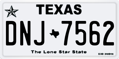 TX license plate DNJ7562