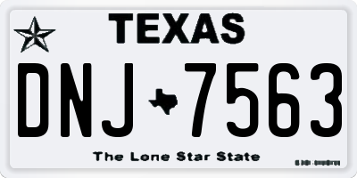 TX license plate DNJ7563