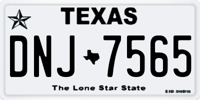 TX license plate DNJ7565