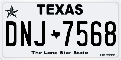 TX license plate DNJ7568