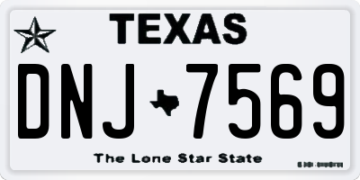 TX license plate DNJ7569