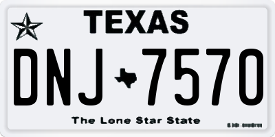 TX license plate DNJ7570