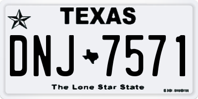 TX license plate DNJ7571