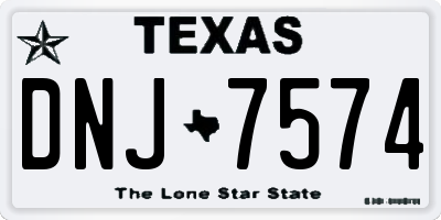 TX license plate DNJ7574