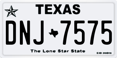 TX license plate DNJ7575