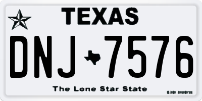 TX license plate DNJ7576