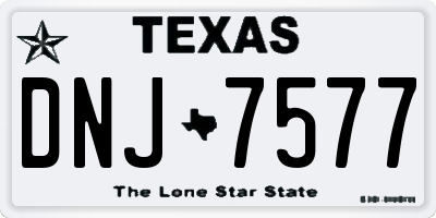 TX license plate DNJ7577
