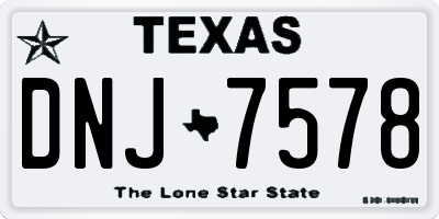 TX license plate DNJ7578