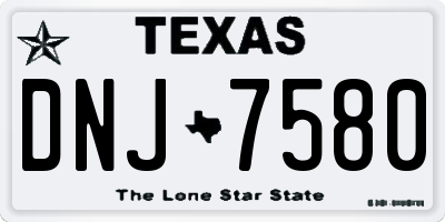TX license plate DNJ7580