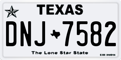 TX license plate DNJ7582