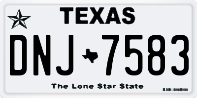 TX license plate DNJ7583