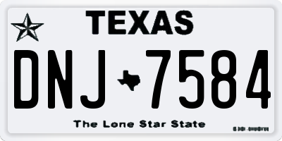 TX license plate DNJ7584