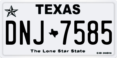 TX license plate DNJ7585