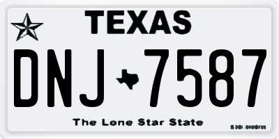 TX license plate DNJ7587