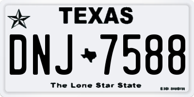 TX license plate DNJ7588