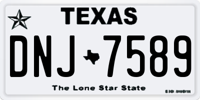 TX license plate DNJ7589