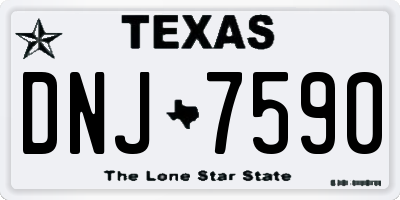 TX license plate DNJ7590