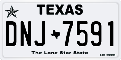 TX license plate DNJ7591