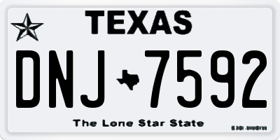 TX license plate DNJ7592