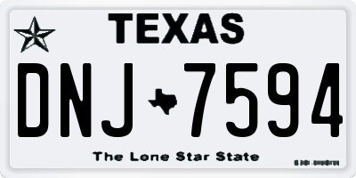 TX license plate DNJ7594