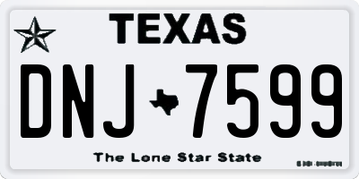 TX license plate DNJ7599
