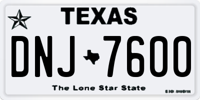 TX license plate DNJ7600