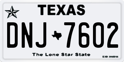TX license plate DNJ7602