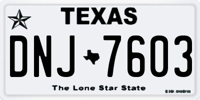 TX license plate DNJ7603