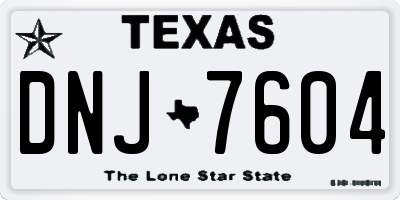 TX license plate DNJ7604