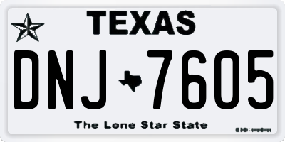 TX license plate DNJ7605