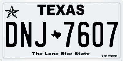 TX license plate DNJ7607