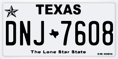 TX license plate DNJ7608