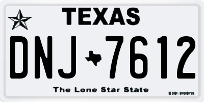 TX license plate DNJ7612