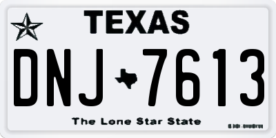 TX license plate DNJ7613