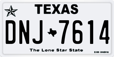 TX license plate DNJ7614