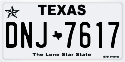 TX license plate DNJ7617