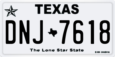 TX license plate DNJ7618