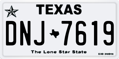 TX license plate DNJ7619