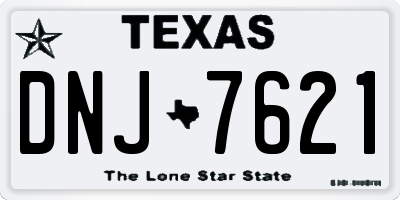 TX license plate DNJ7621