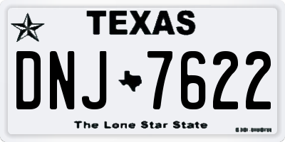 TX license plate DNJ7622