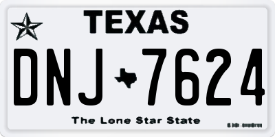 TX license plate DNJ7624