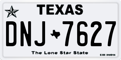 TX license plate DNJ7627